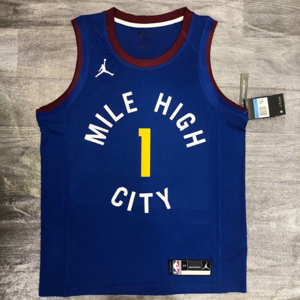 Men's Denver Nuggets Michael Porter Jr. #1 Jordan Blue 2020/21 Swingman Jersey - Statement Edition-Pro Kit Vault | Brand New 26/27 Sports Jerseys